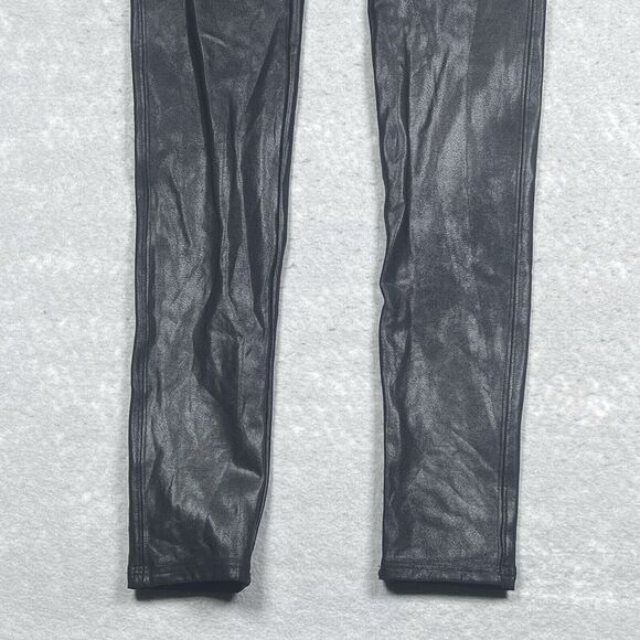 SPANX Leggings Size Small Black Faux in Classic Glossy Inseam 25 in - Picture 3 of 11